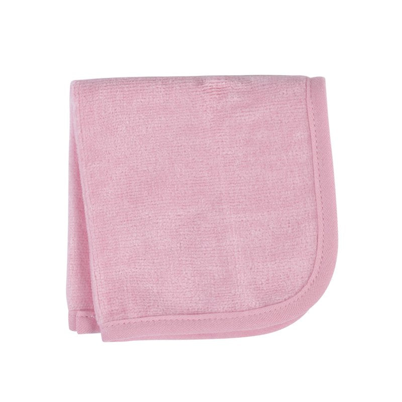 Pink Baby Hooded Bath Towel & Washcloths Set - Ultra Soft Cotton Velour, 4-Piece