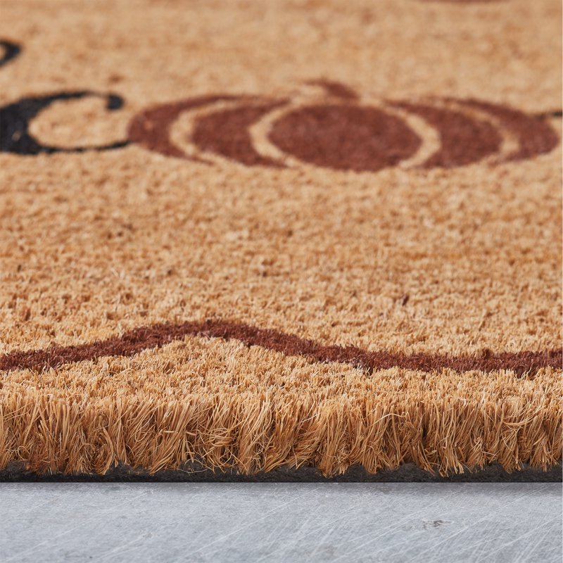 Outdoor Coir Doormat - Welcome Pumpkin Design 30x48 - Natural & Multicolor, Fall Welcome Mat