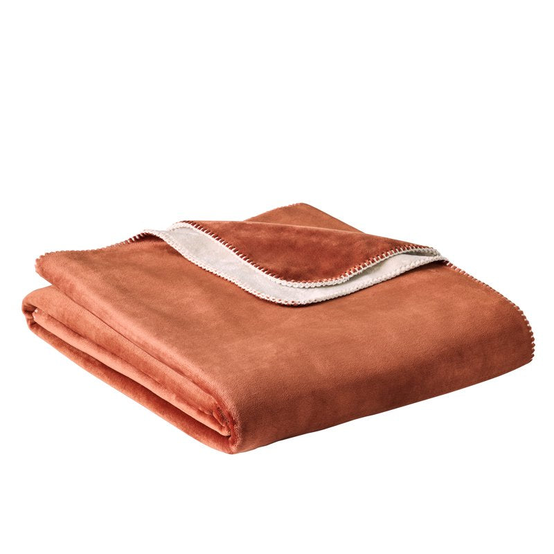 Reversible Plush Blanket for King Bed - 108 x 96 Inches, Bonded 2-Tone Design