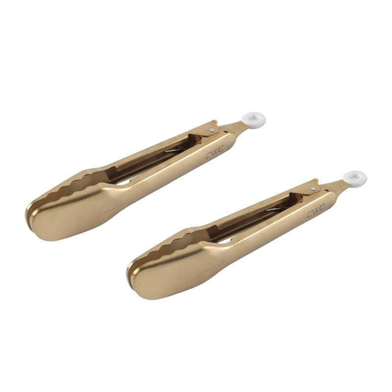 Compact Stainless Steel Mini Food Tongs Set - 2 Count