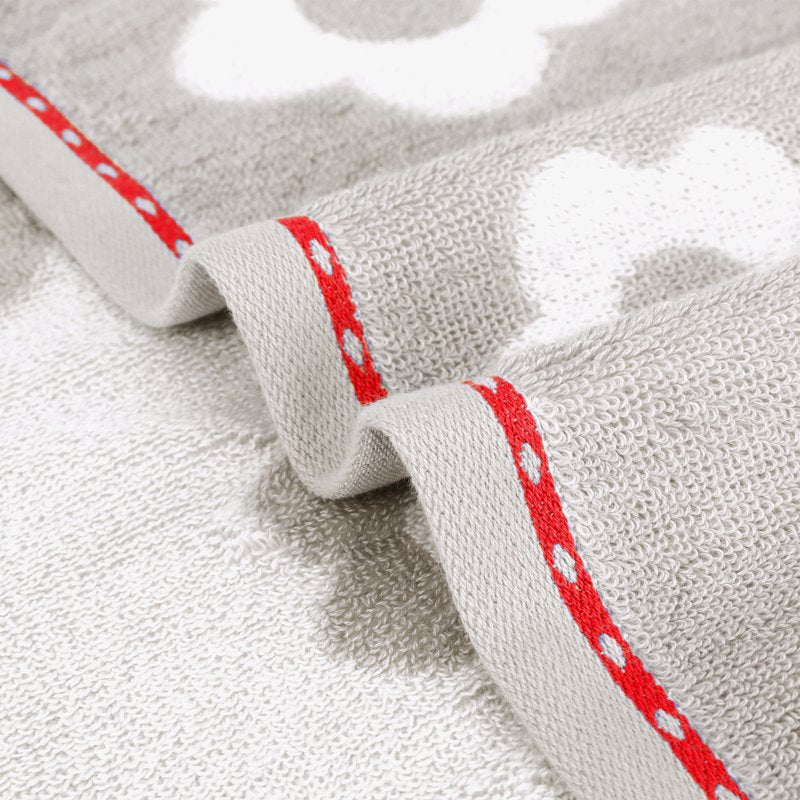 Grey Floral Cotton Absorbent Decorative Towel Set - 2 Pieces