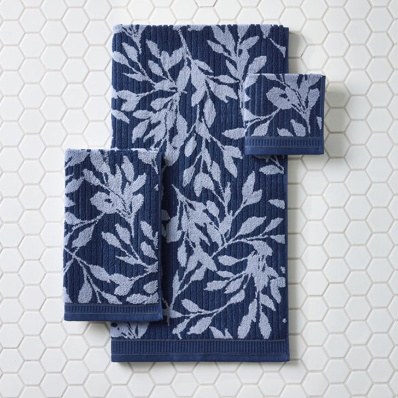 Better Homes & Gardens Signature Soft Floral Bath Towel - Blue Admiral/Blue Silver - 30x56 Inches