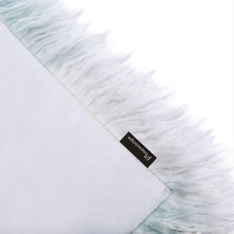18x18 Inch Blue and White Faux Fur Throw Pillow Cover - Merino Style Cushion Case Variation of THIS listing