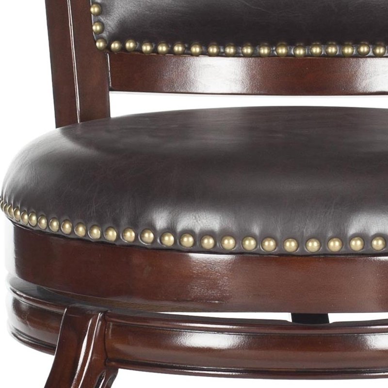 Pasquale Industrial Swivel Bar Stool - Sierra Brown Seat