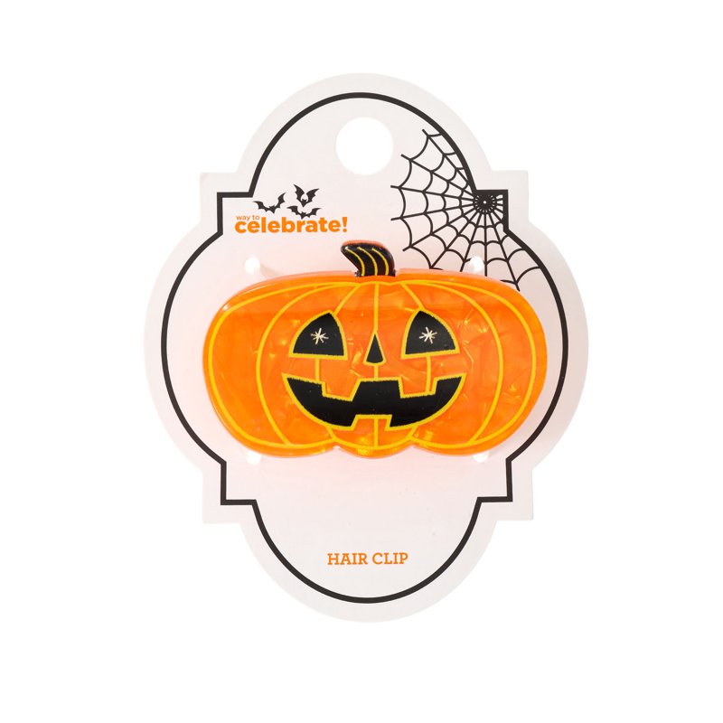 Halloween Pumpkin Claw Hair Clip - Multicolor Jack-O-Lantern Style