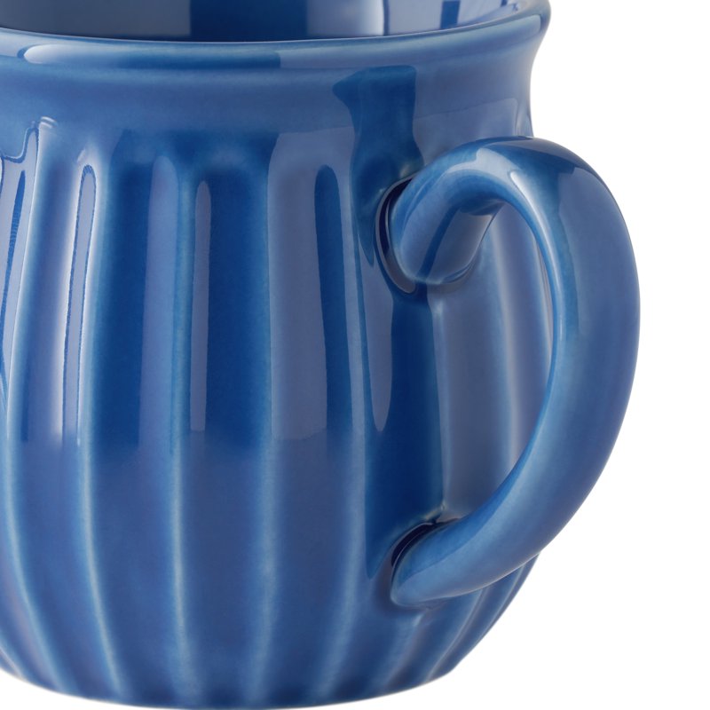 12-Ounce Stoneware Mug - Blue with Textured Design