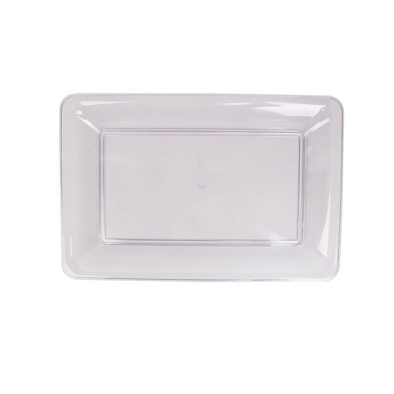 18-Inch Clear Plastic Rectangular Food Tray for Parties