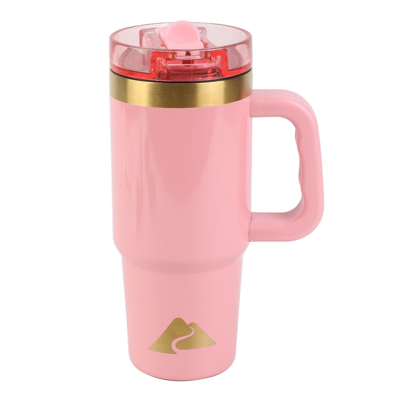 18 oz Stainless Steel Insulated Tumbler with Handle - Rose Shimmer