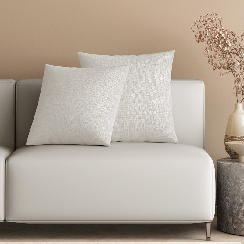 White Chenille Decorative Pillow Set - 18 x 18 Inches, 2 Pack