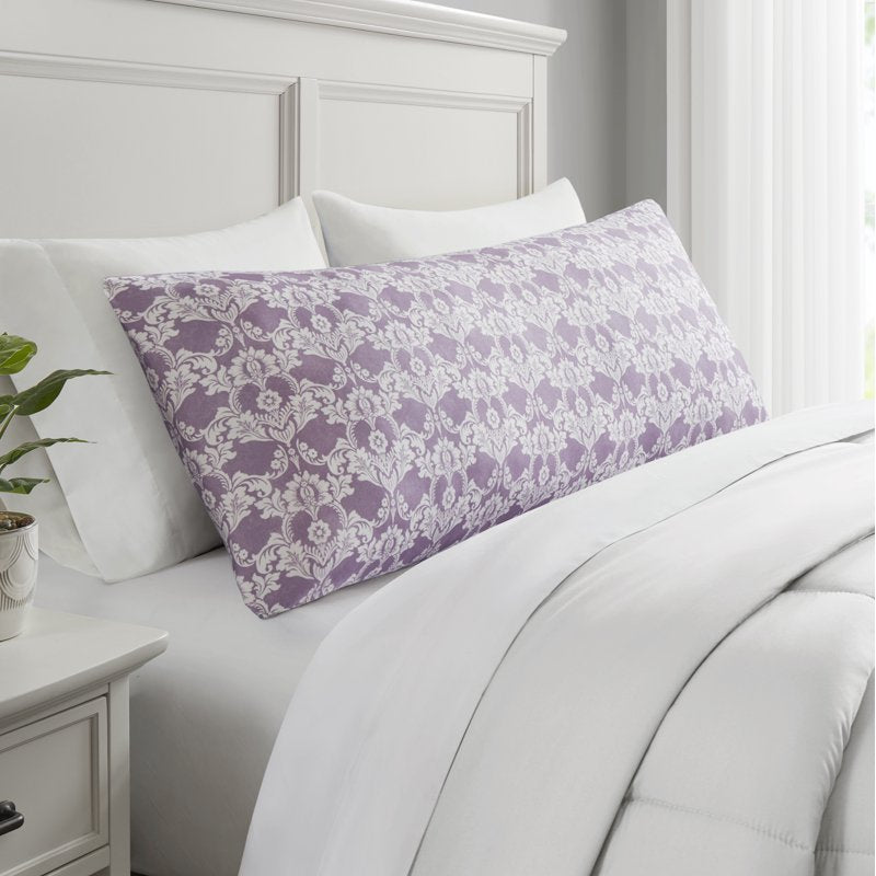 Mainstays Microfiber Body Pillowcase - Damask Medallion Purple 20 x 52 Inches