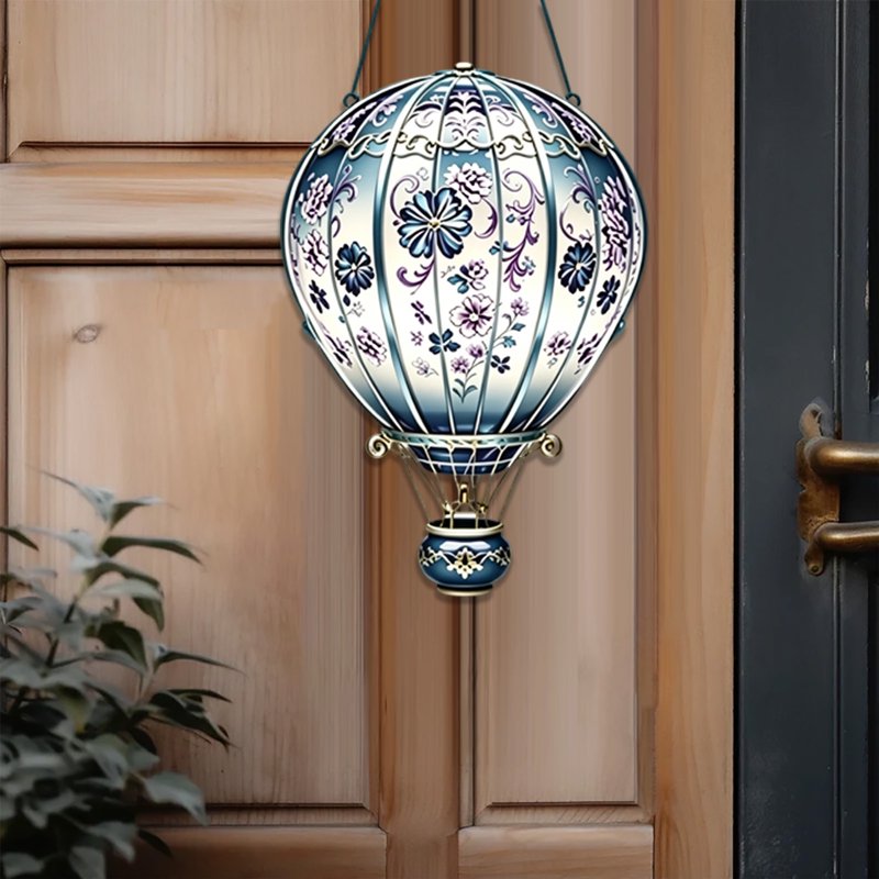 Hot Air Balloon Acrylic Ornament - Window & Garden Hanging Decor - Variation 037