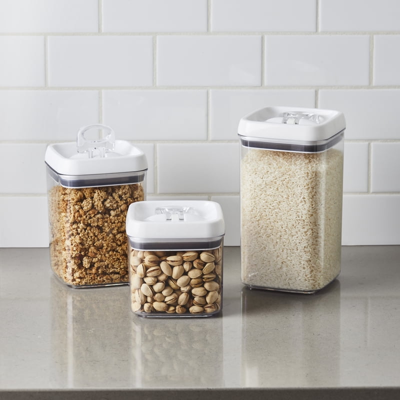 Square Food Storage Container Set - 3 Canisters, 2 Pack