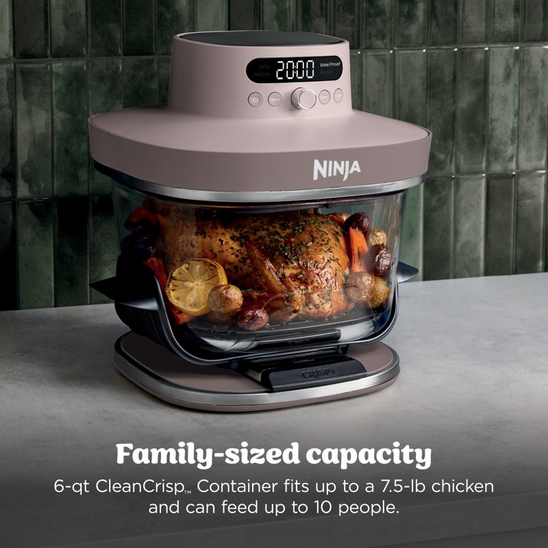 Ninja Crispi Pro 6-Qt Glass Air Fryer - 4-in-1, Pink