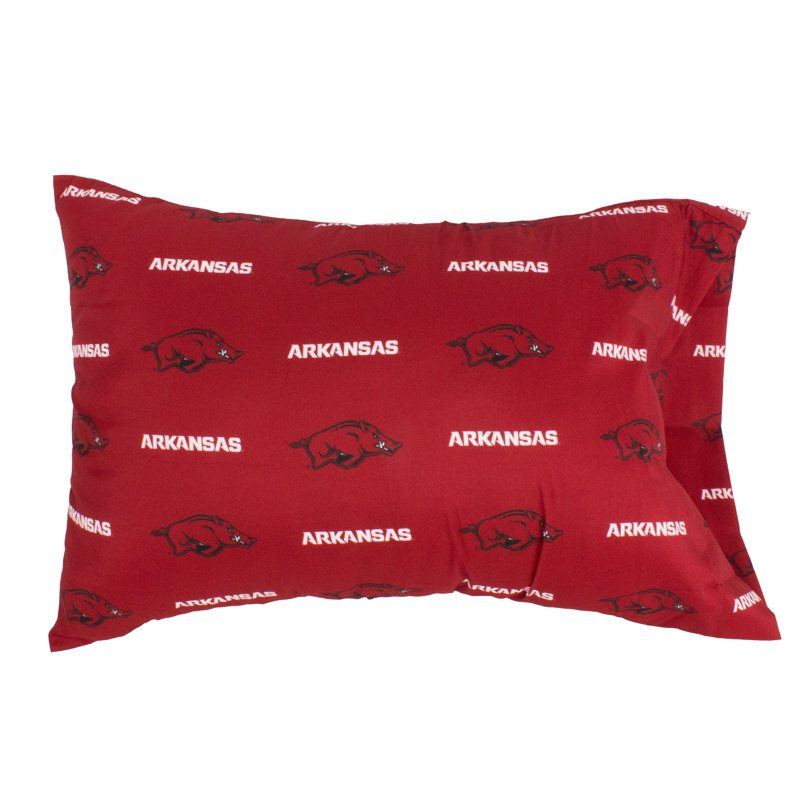 Arkansas Razorbacks Pillowcase Set - King Size 20x40 Inches, 2 Pack, Cotton Sateen