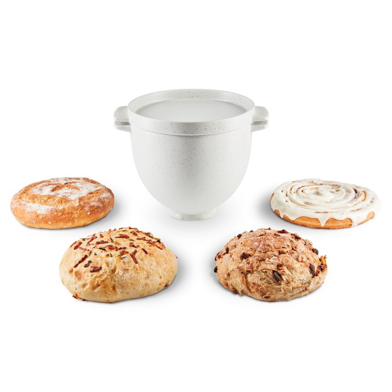 Bread Bowl with Baking Lid for 4.5 & 5 Quart Mixers - Grey Speckle