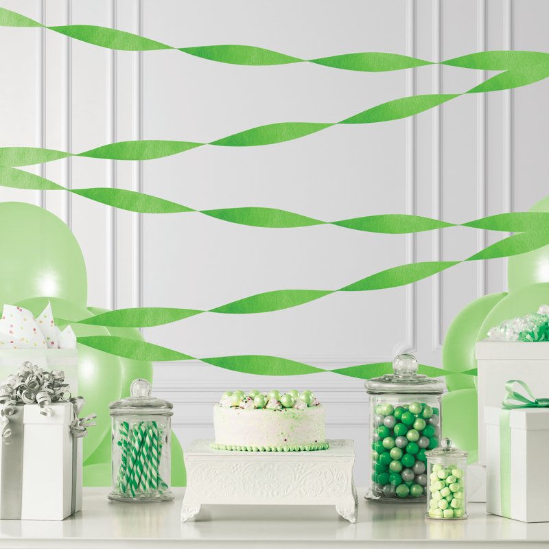 Lime Green Paper Party Streamer - 150 Feet, Single Variation - Perfect for Events