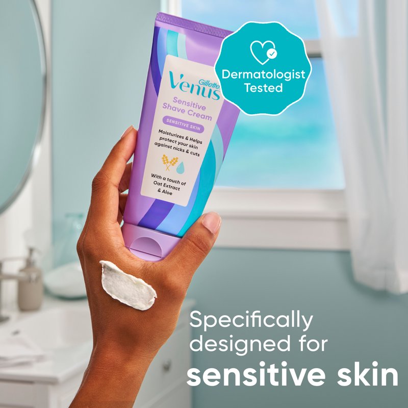 Sensitive Skin Shaving Cream for Women - Moisturizing Formula, 6 fl oz