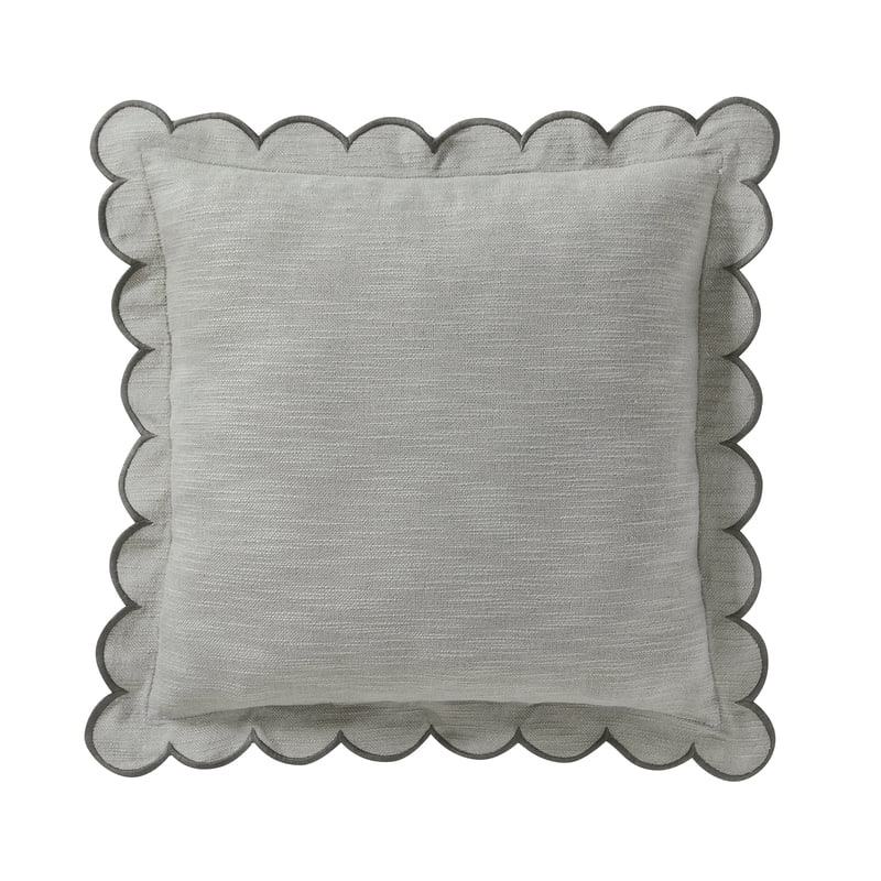 Sage Green 19x19 Inch Scallop Edge Cotton-Rich Decorative Pillow - Home Decor Collection