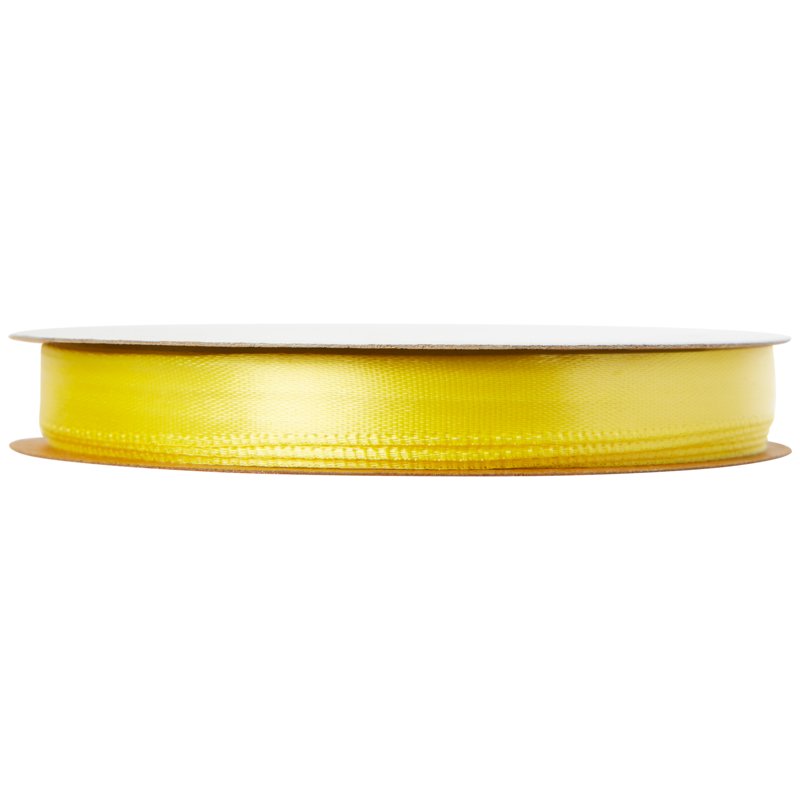 (2 Pack) Offray 0.375" Single Face Satin Light Pink Ribbon - Lemon Yellow Variation