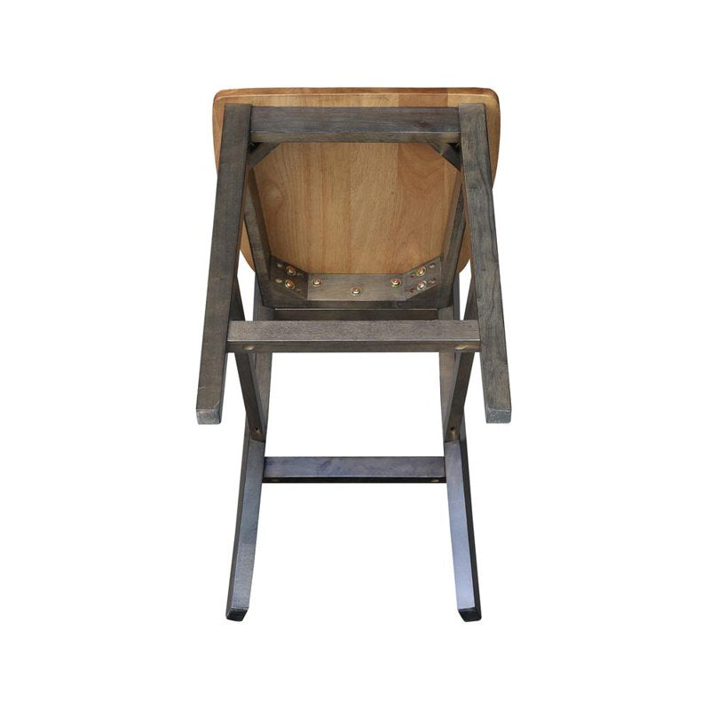 Solid Wood Counter Height Stool - Hickory/Washed Coal