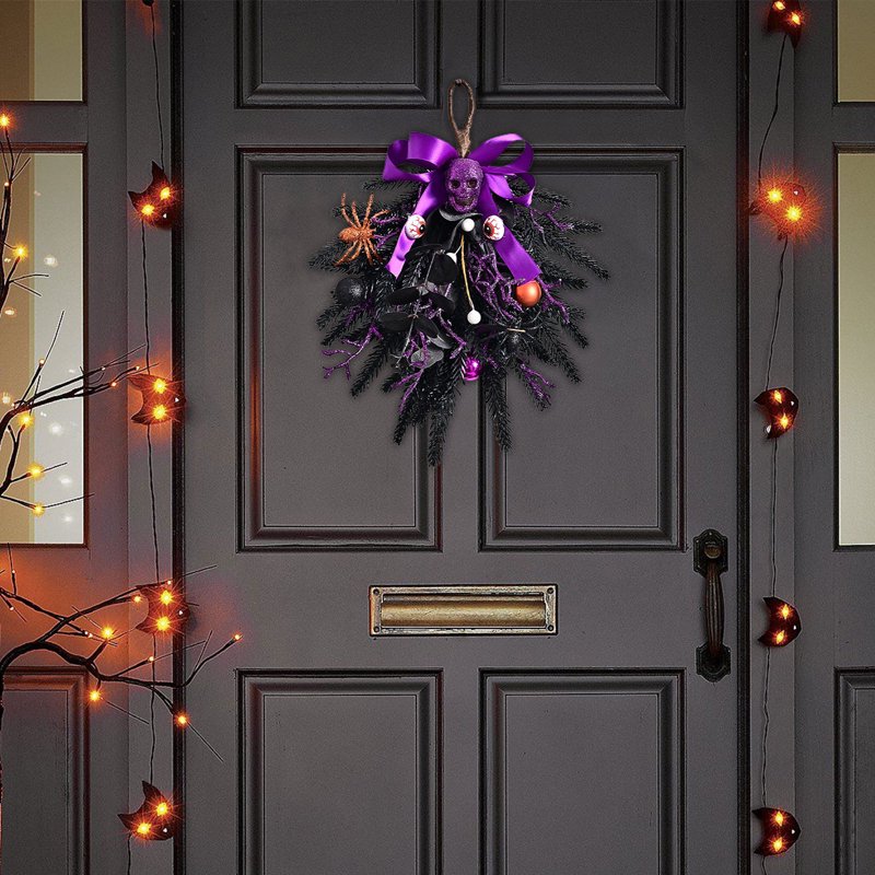 Halloween Wreath for Front Door L-9 - Spooky Fall Door Decorations for Home & Porch