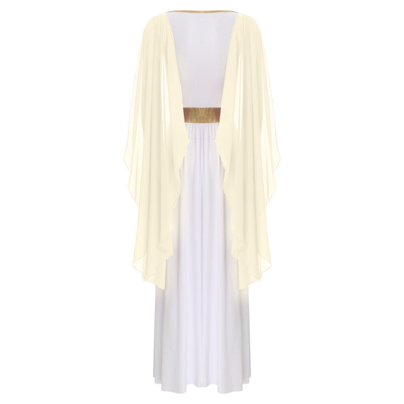Women's Greek Roman Goddess Costume Toga Dress Champagne XL - Fancy Dress Halloween