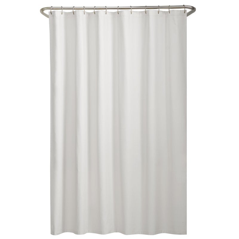 Water Repellent Fabric Shower Curtain Liner - White, 70 x 72 Inches, Weighted Hem