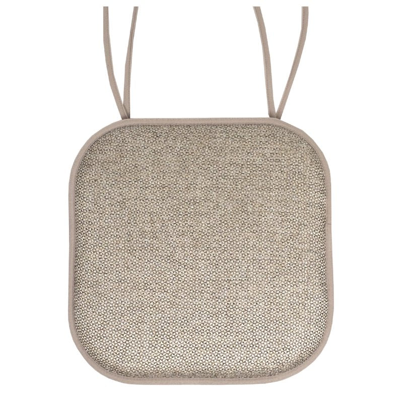 16" x 16" Beige Square Chair Pads - 6-Pack with Ties