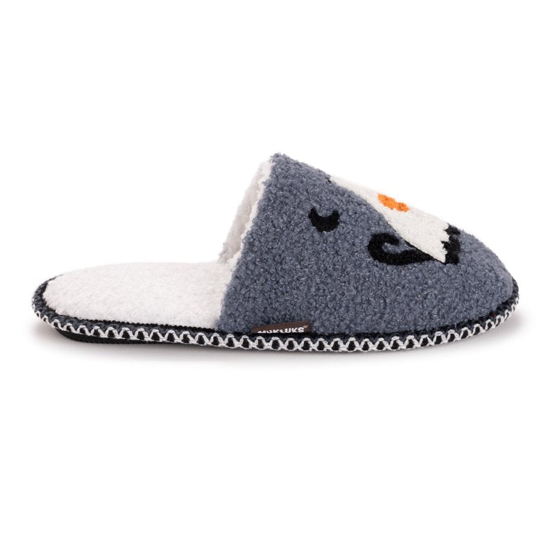 Women's Punch Needle Slippers - Halloween Fall Novelty Slouch Shoes - Grey Cat S (5-6)