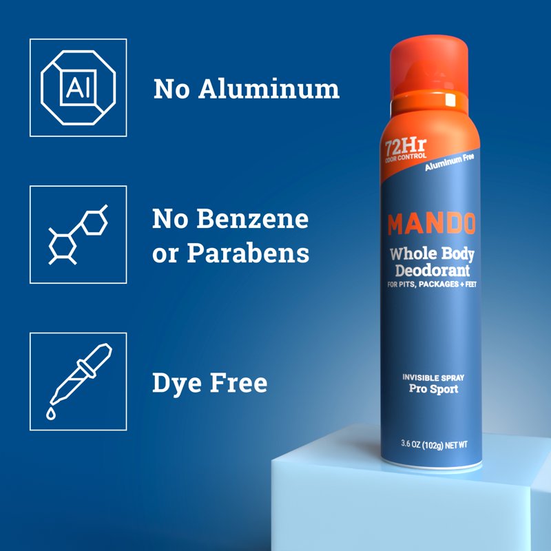 Whole Body Deodorant Spray for Men - Pro Sport, 3.6 oz