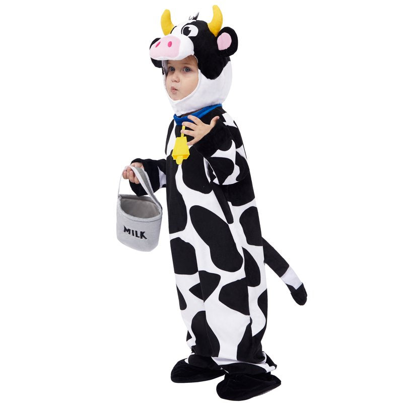 Toddler Cow Costume with Milking Bucket - 18-24 Months Farm Role Play Outfit