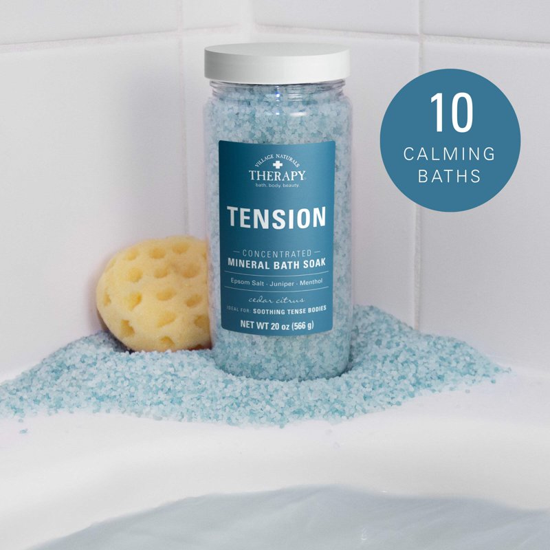 Tension Relief Mineral Bath Soak with Epsom Salt & Essential Oils, 20 oz