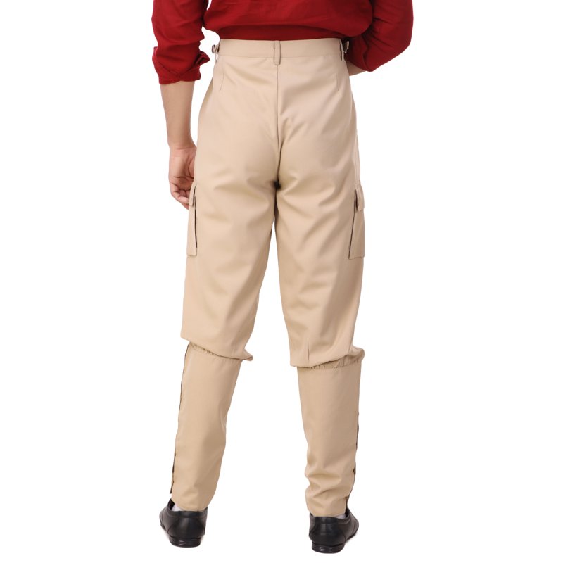 Men's Victorian Steampunk Airship Costume Pants - Beige 2XL