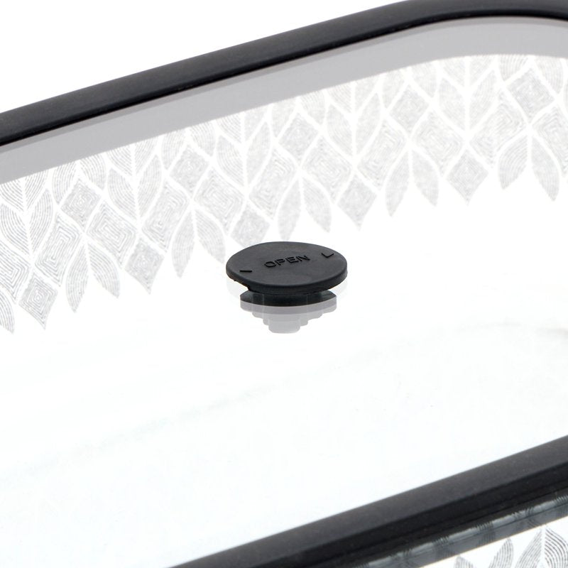 9x15 Glass Baking Dish with Lid - Leaflets Design