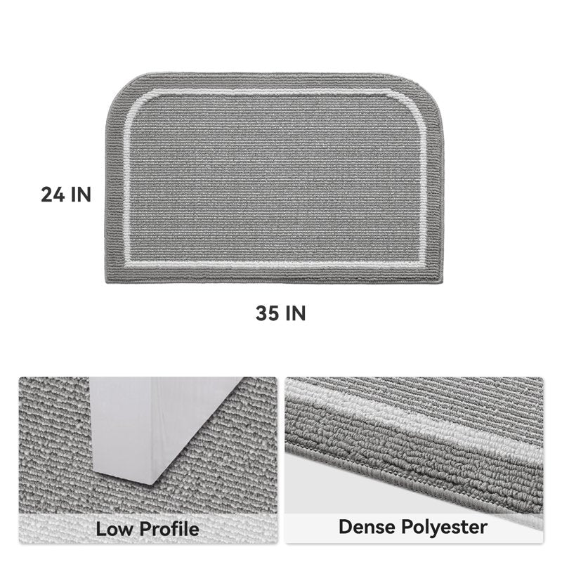Indoor Outdoor Welcome Mat 24x35 Gray Non-Slip Absorbent Dirt Trap Rug