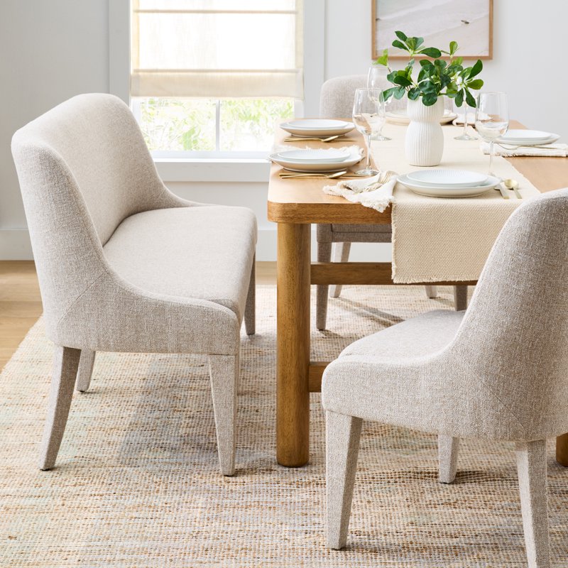 Upholstered Dining Chairs Set - Wheat, 2 Pack