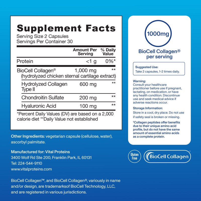 Enhanced Collagen Complex Capsules - 60 Count for Skin & Joint Health