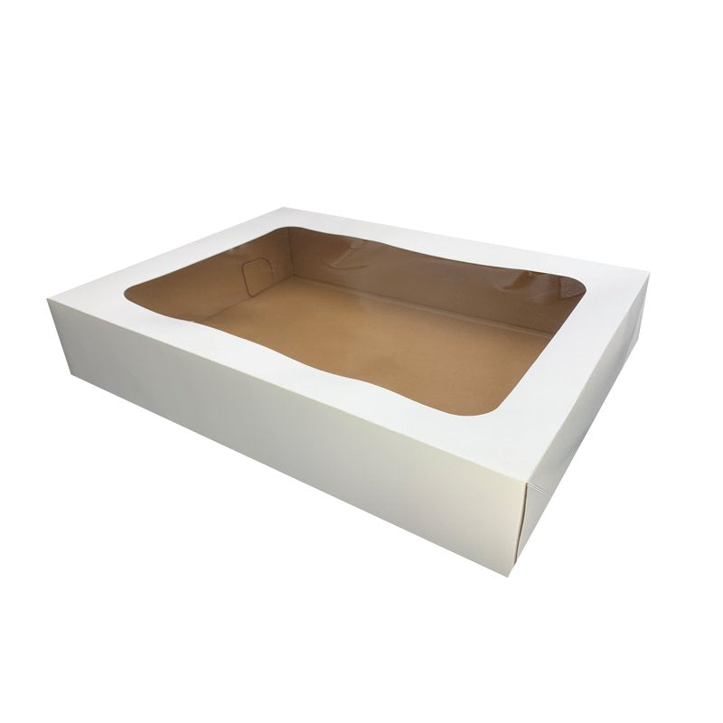 19" x 14" White Cake Boxes with Windows - 2 Count