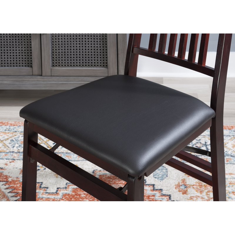 Folding Dining Chairs Set of 2 - Espresso Brown Mission Back