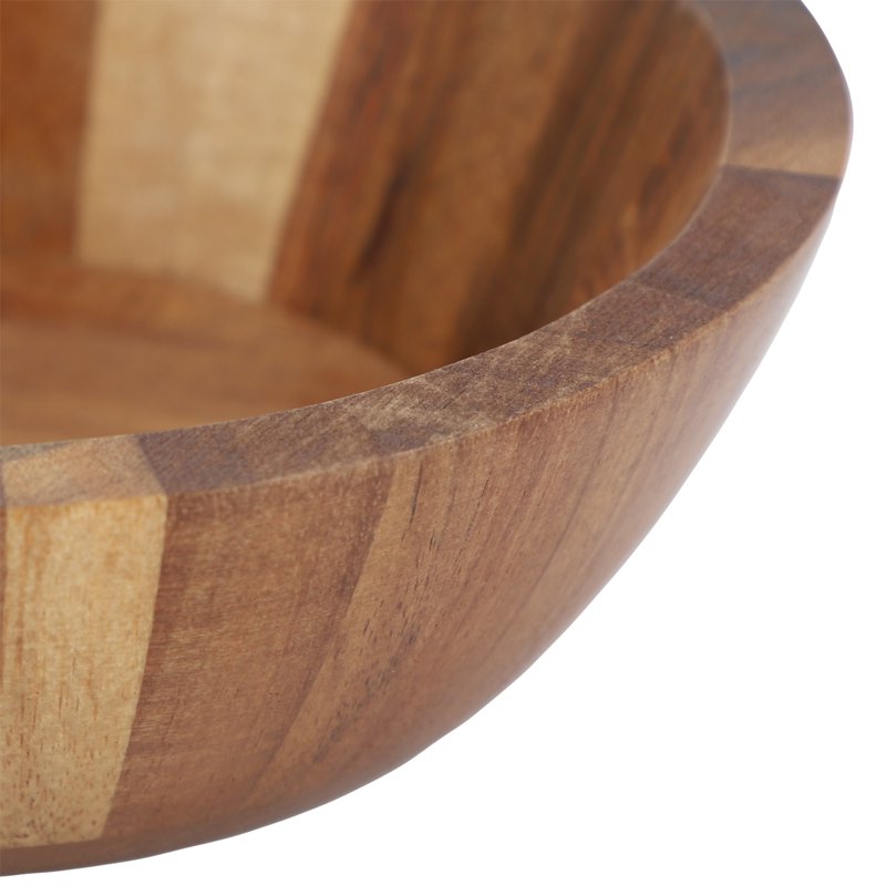 Acacia Wood Salad Bowl Set - 4 Piece Dark Brown 7 Inch