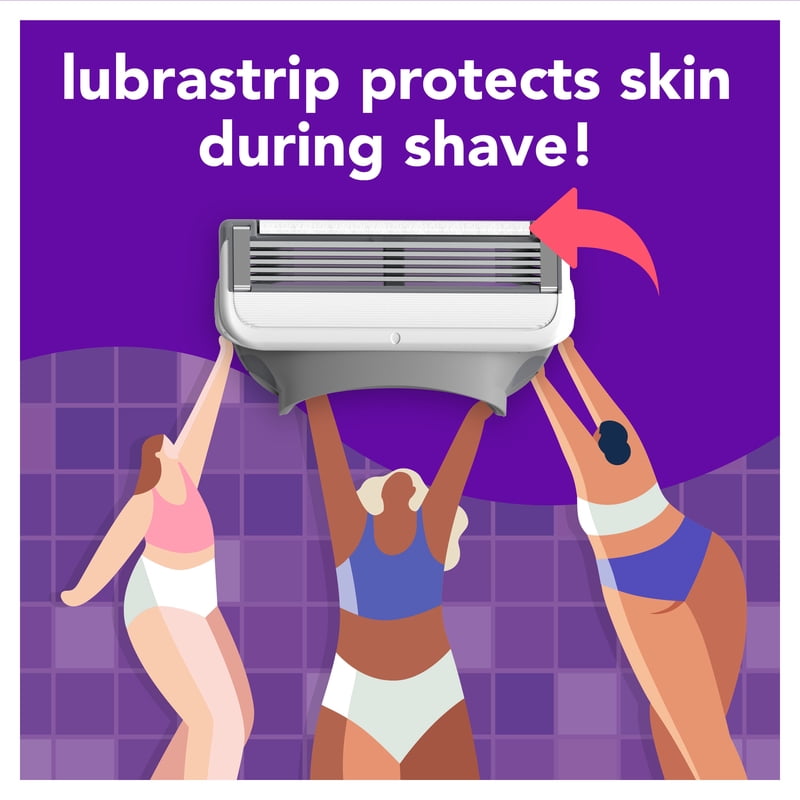Razor Blade Refills for Women - 5 Blades, Lubrastrip, Multiple Counts