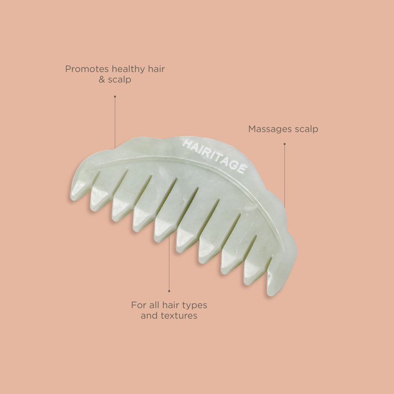Jade Comb Scalp Massager for All Hair Types | Good Vibes Hair Tool
