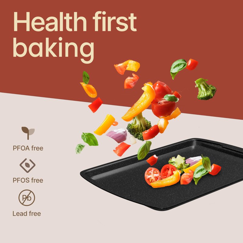 Nonstick Baking Pan Set - 6-Piece Gray Marble Bakeware