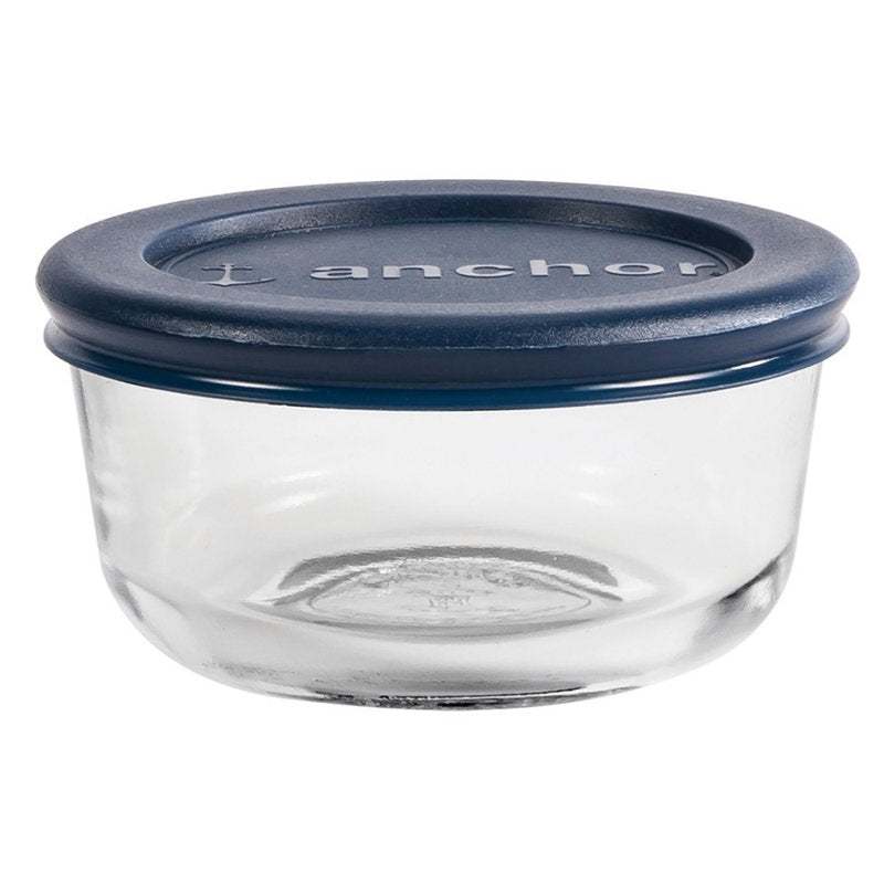 6-Pack Glass Food Storage Containers with Lids - 1 Cup Round