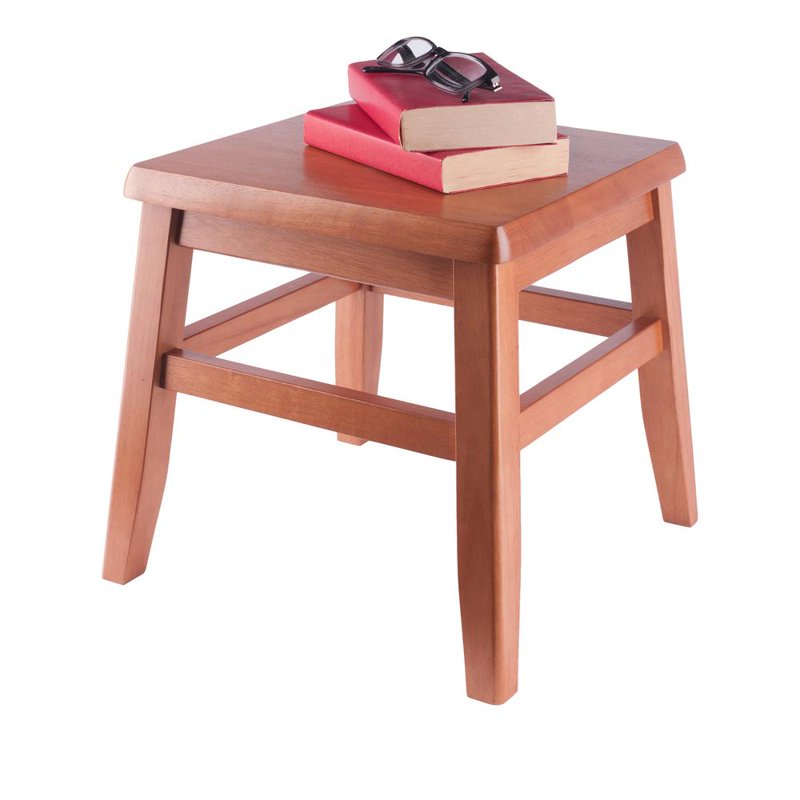 Solid Wood Conductor Stool Set - Teak Finish, Set of 2