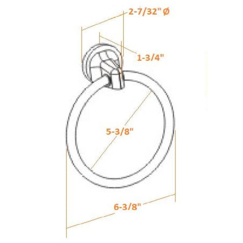Design House Alta Bay Wall Mount Bathroom Towel Ring - Chrome, Ring Variation