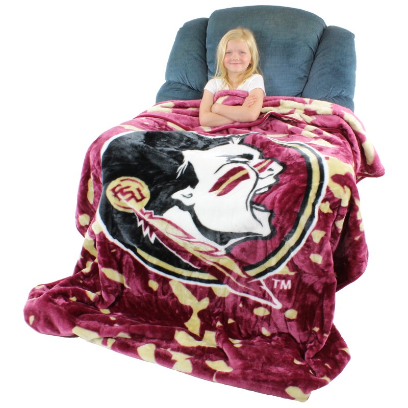 Florida State Seminoles Raschel Throw Blanket - 86 x 63 Inches - College Covers Variation