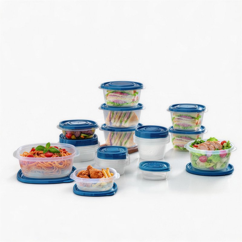 42-Piece Plastic Food Storage Container Set - 2 Pack