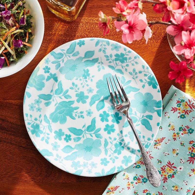 Evie Teal Salad Plates - 2 Pack by The Pioneer Woman