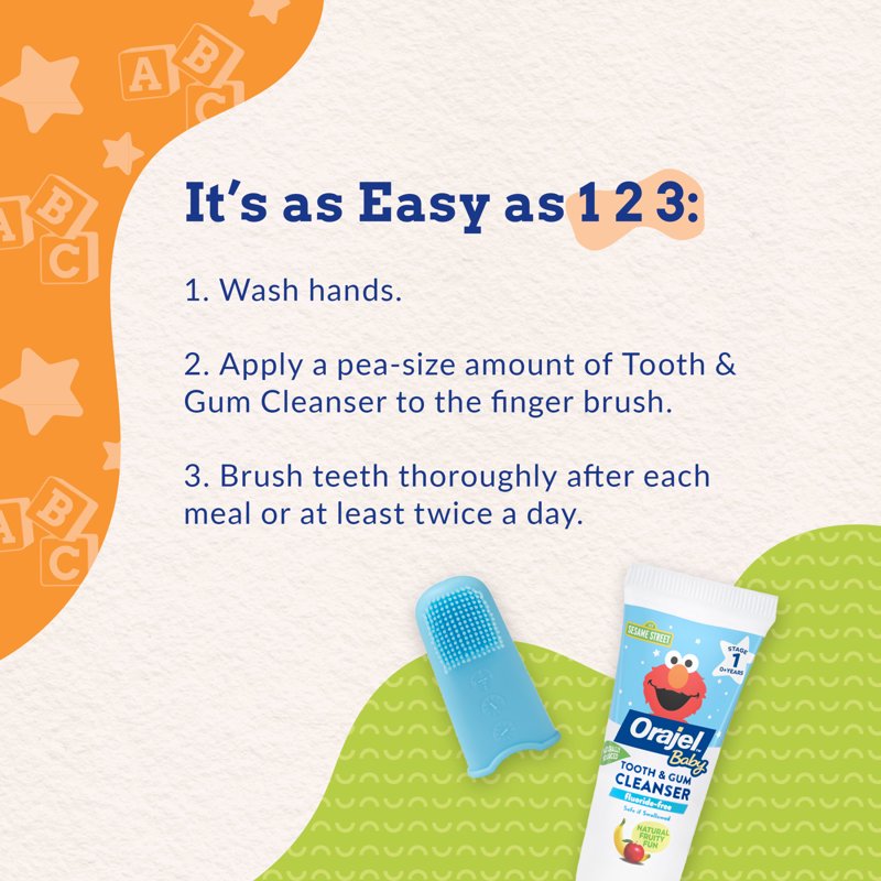 Baby Tooth and Gum Cleanser with Finger Brush - Fluoride-Free 1oz